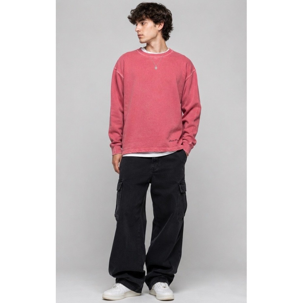 Vintage 90s Eddie Bauer EBTEK Mens Small Pink Fleece Lined Sweatshirt Streetwear